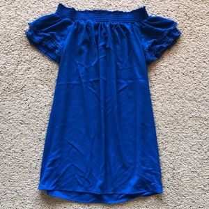Royal Blue Off The Shoulder Dress